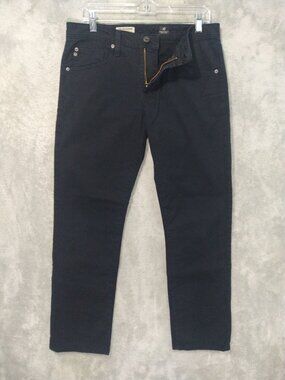 AG Adriano Goldschmied Jeans Mens 32x28 Black Denim The Matchbox Slim Straight